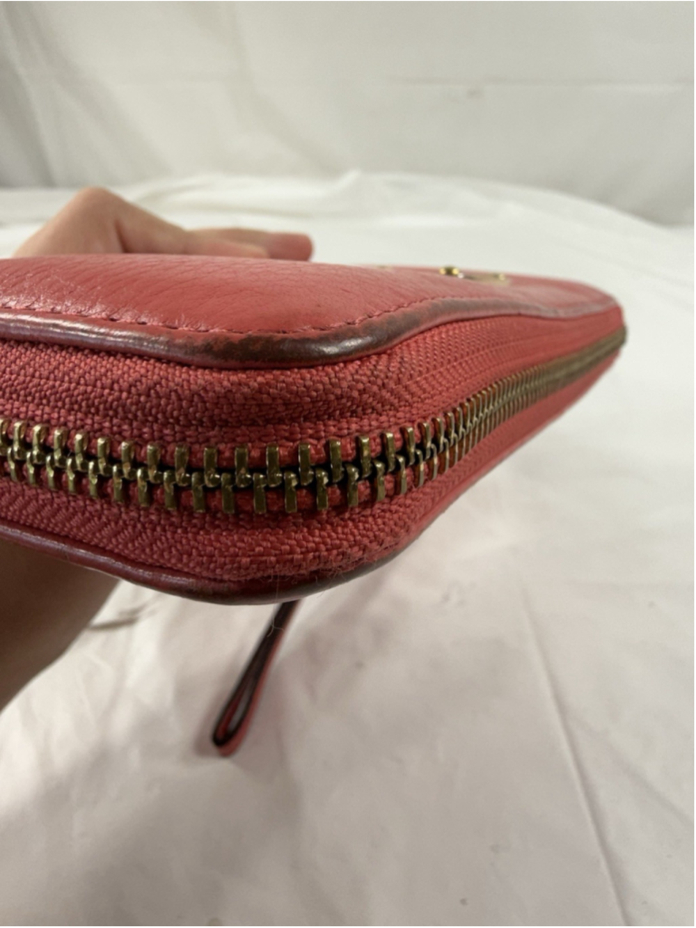 Michael Kors Logo Zip Continental Travel Saffiano Leather Wallet Watermelon - Picture 9 of 16